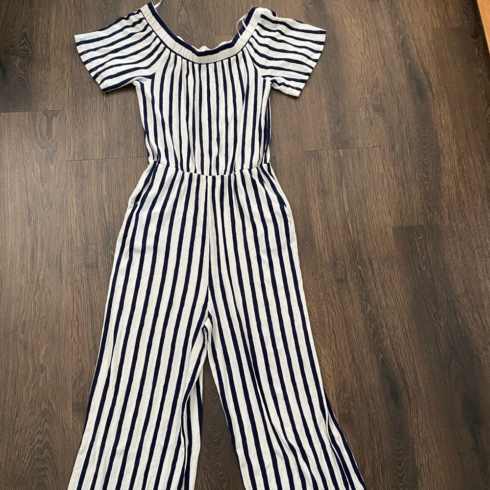 Off Shoulder Jumper Seersucker